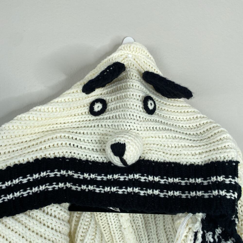 LF Angel Biba Panda Bear Hoodie Sweater Size S/M Knit Animal Cream Black - Picture 5 of 8